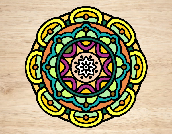 Dibujo Mandala para la relajación mental pintado por carloto