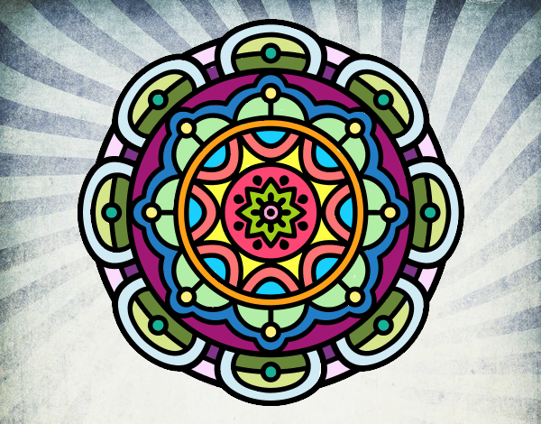 Dibujo Mandala para la relajación mental pintado por Hecso