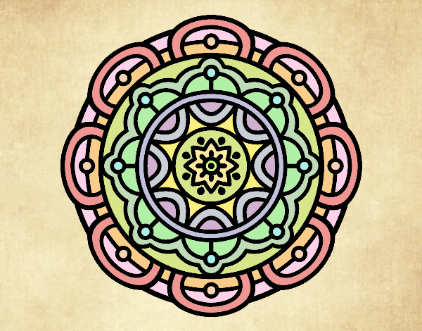 Dibujo Mandala para la relajación mental pintado por malenchu