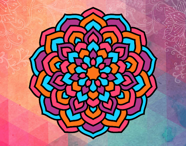 Dibujo Mandala pétalos de flor pintado por LaDolly