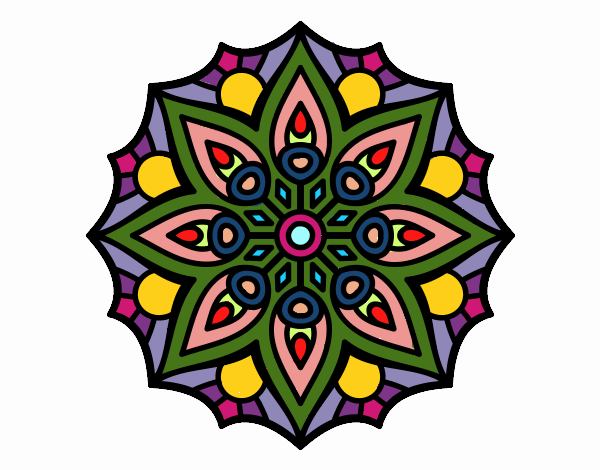 Dibujo Mandala simetría sencilla pintado por Hecso