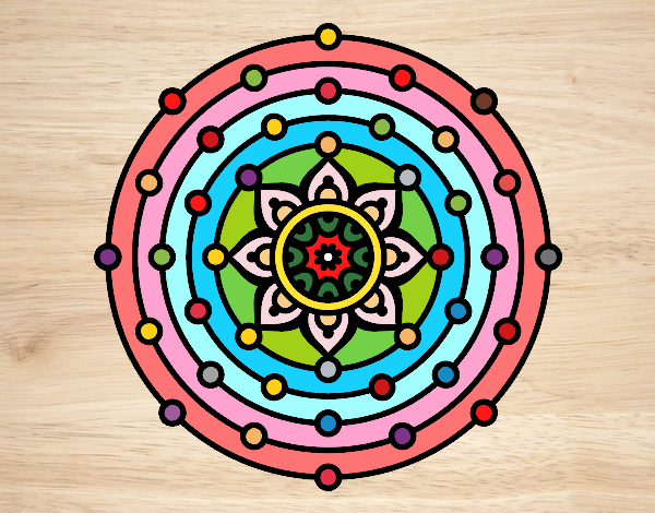 Dibujo Mandala sistema solar pintado por carloto