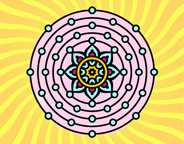 Dibujo Mandala sistema solar pintado por Klandora