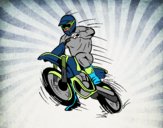 Dibujo Moto de motocross pintado por bracamonte