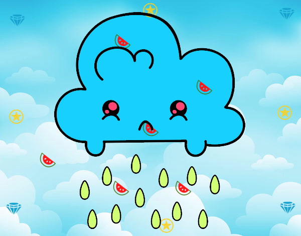 Dibujo de Nube Kawaii pintado por en Dibujos.net el día 02-06-16 a las