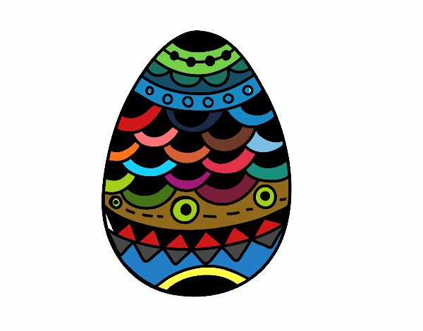 Dibujo Huevo de Pascua estilo japonés pintado por neguencho