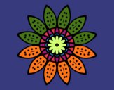 Dibujo Mandala flor con pétalos pintado por buba