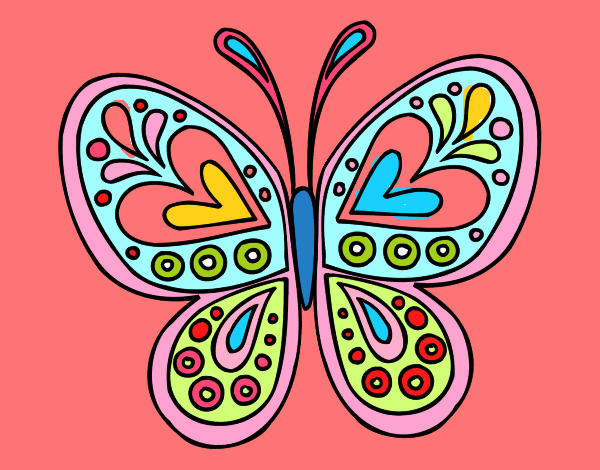 Dibujo Mandala mariposa pintado por marga2016