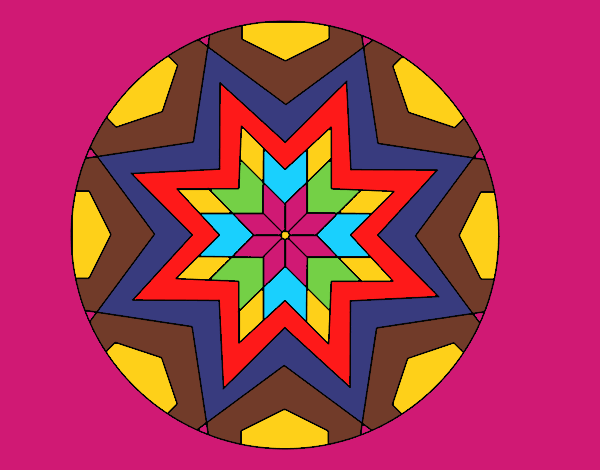 Dibujo Mandala mosaico estrella pintado por sandrasobi
