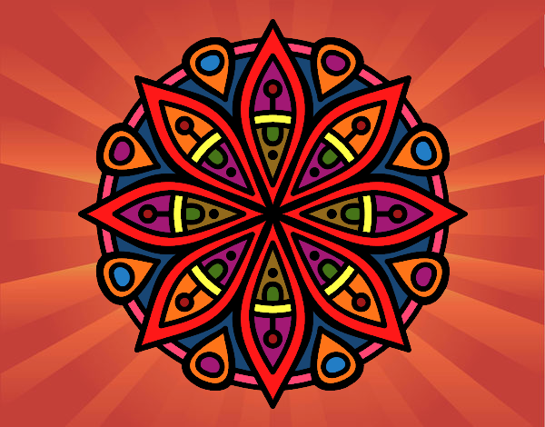 Dibujo Mandala para la concentración pintado por juanitonit