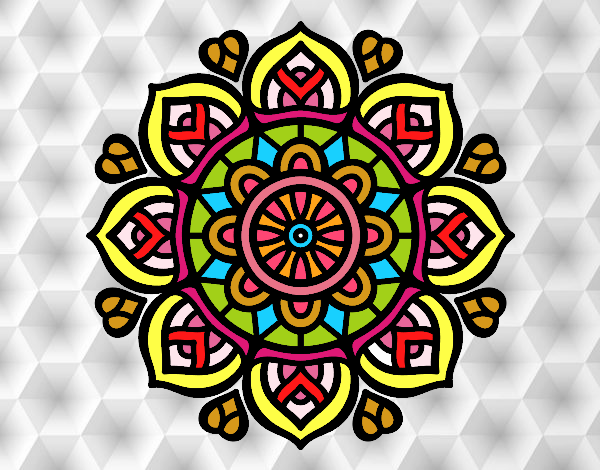 Dibujo Mandala para la concentración mental pintado por Krola