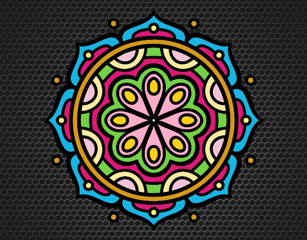 Dibujo Mandala para meditar pintado por Krola