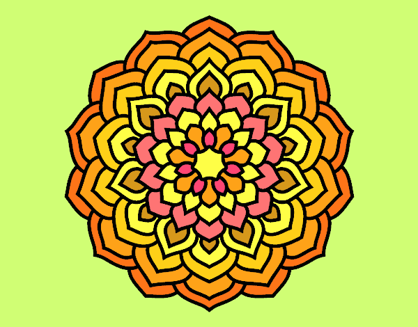 Dibujo Mandala pétalos de flor pintado por CLOTY