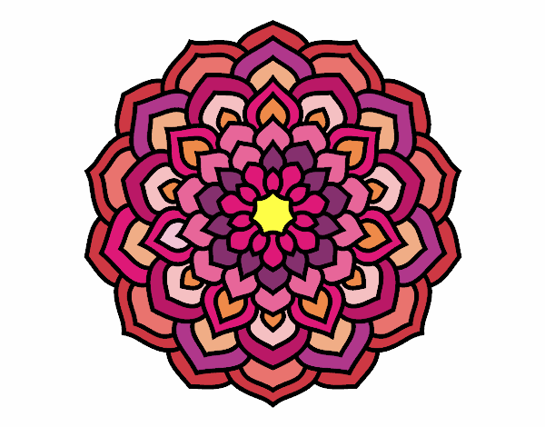 Dibujo Mandala pétalos de flor pintado por JackieO