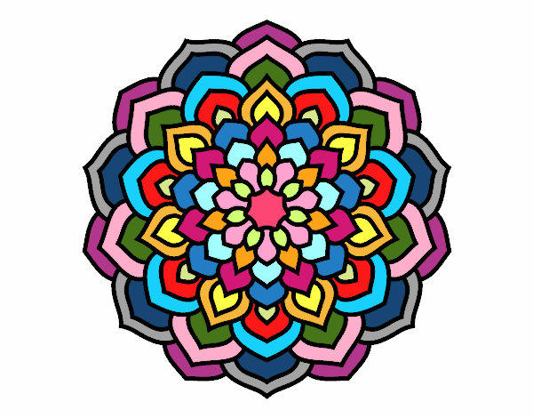 Dibujo Mandala pétalos de flor pintado por martinaska