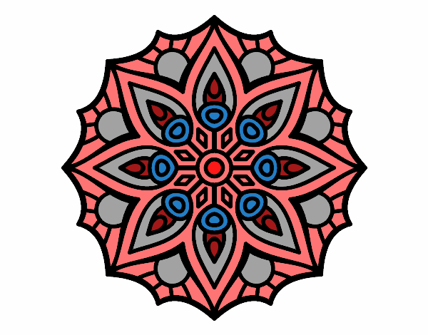 Dibujo Mandala simetría sencilla pintado por Fine16