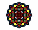Dibujo Mandala simetría sencilla pintado por neguencho