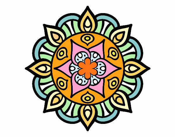 Dibujo Mandala vida vegetal pintado por irena