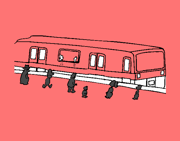 Dibujo Pasajeros esperando al tren pintado por LucaLuk