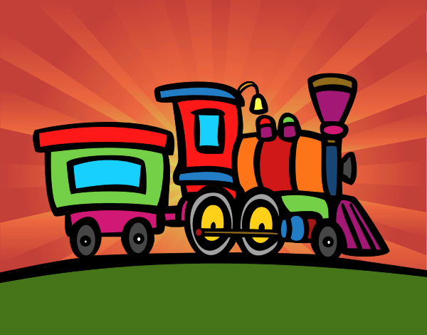 Dibujo Tren con vagón pintado por juanitonit