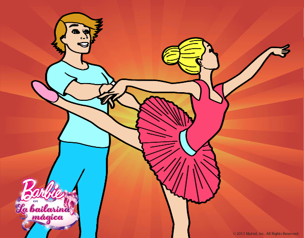 Dibujo Barbie bailando ballet pintado por gabimirand