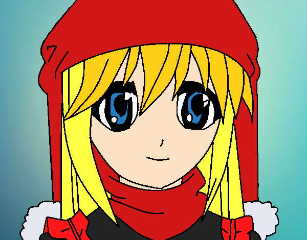 Dibujo Chica con gorro pintado por DiamondB