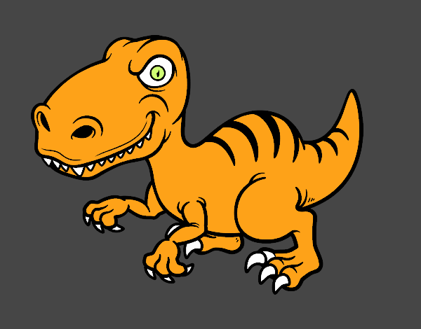 Dibujo Dinosaurio velociraptor pintado por zhaucor