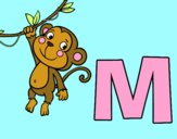 Dibujo M de Mono pintado por meagan
