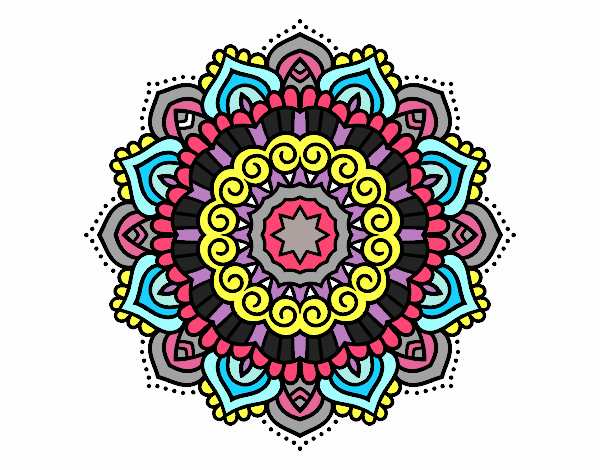 Dibujo Mandala estrella decorada pintado por natalyest