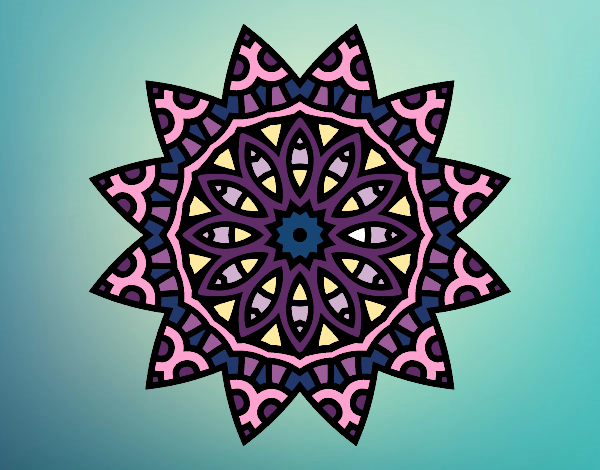 Dibujo Mandala estrella pintado por pierrot43