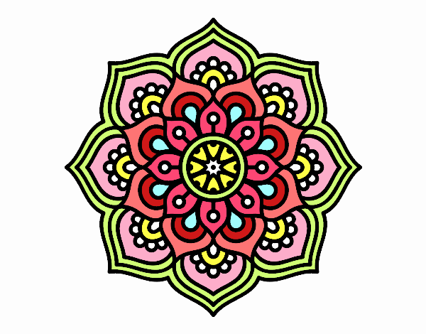 Dibujo Mandala flor de la concentración pintado por monitourn