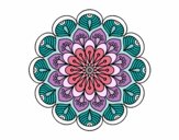 Dibujo Mandala flor y hojas pintado por majo5737