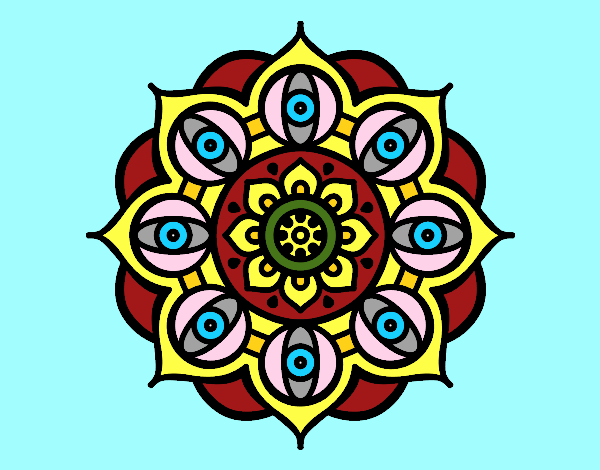 Dibujo Mandala ojos abiertos pintado por cpm2016