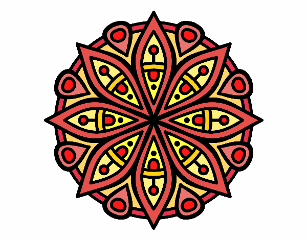 Dibujo Mandala para la concentración pintado por veroleru