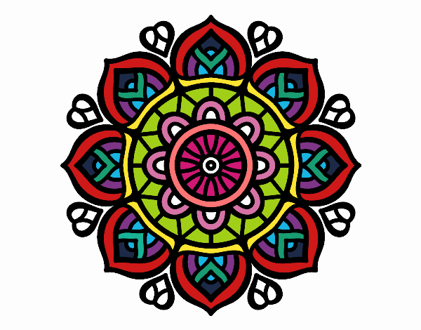 Dibujo Mandala para la concentración mental pintado por monitourn