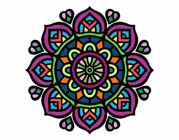 Dibujo Mandala para la concentración mental pintado por veroleru