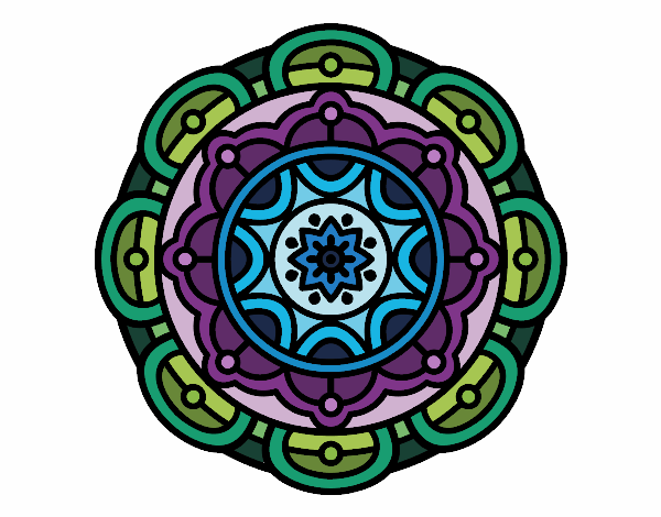 Dibujo Mandala para la relajación mental pintado por veroleru