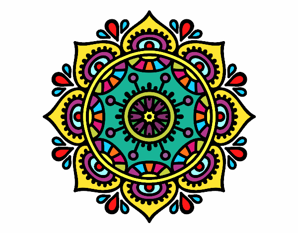 Dibujo Mandala para relajarse pintado por veroleru