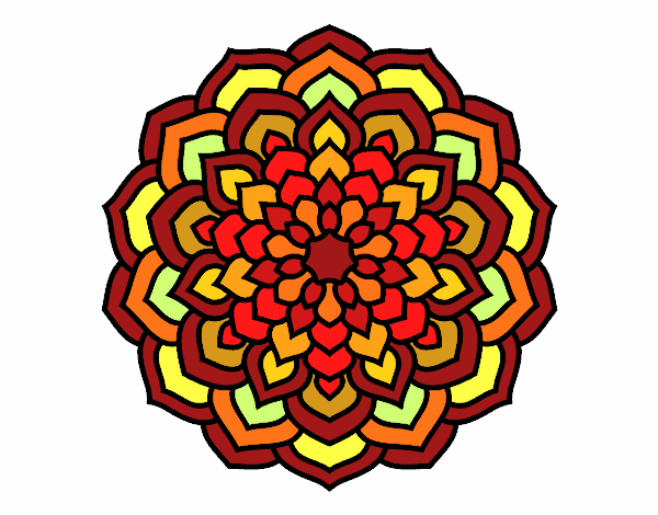 Dibujo Mandala pétalos de flor pintado por cpm2016