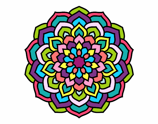 Dibujo Mandala pétalos de flor pintado por natalyest