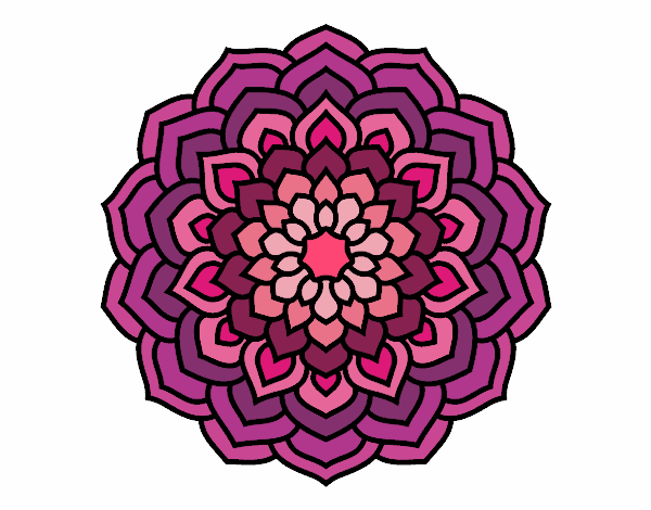 Dibujo Mandala pétalos de flor pintado por Santidy