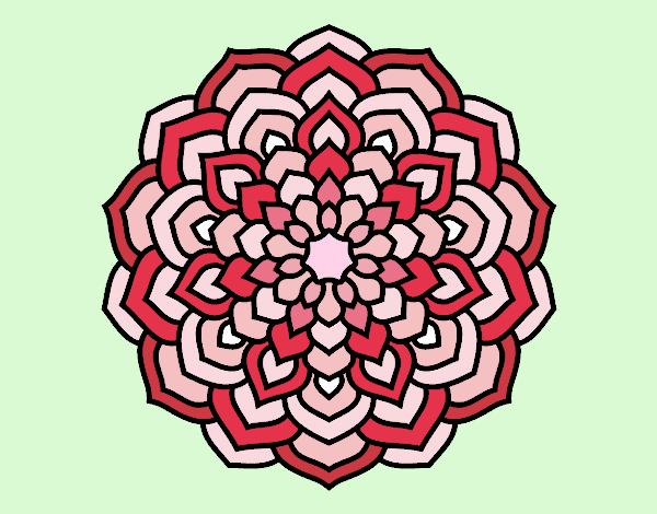Dibujo Mandala pétalos de flor pintado por woman