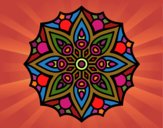 Dibujo Mandala simetría sencilla pintado por juanitonit