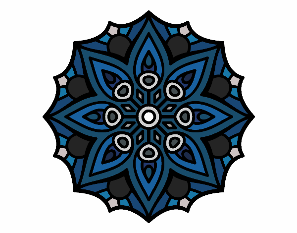 Dibujo Mandala simetría sencilla pintado por briant