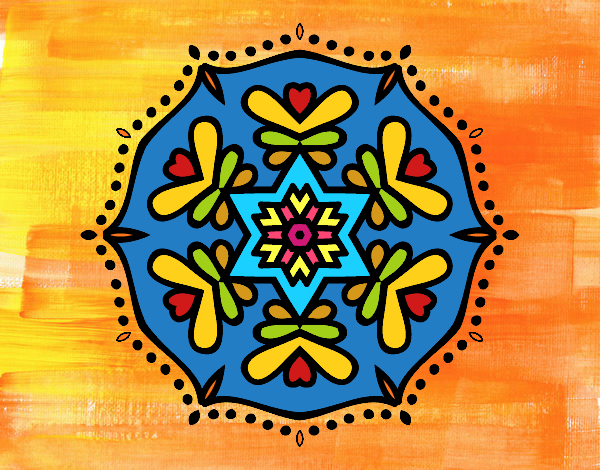 Dibujo Mandala simétrica pintado por sandrasobi