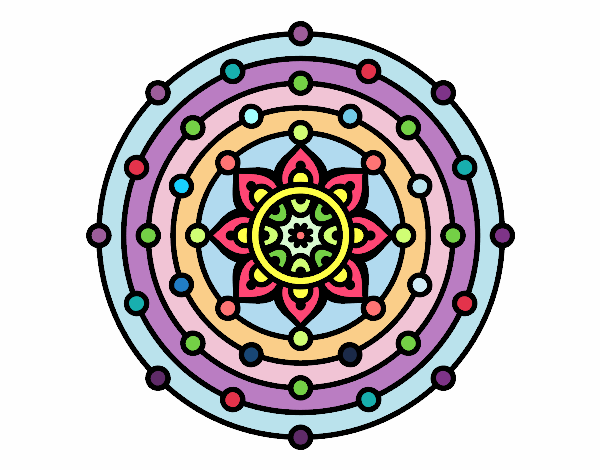 Dibujo Mandala sistema solar pintado por natalyest