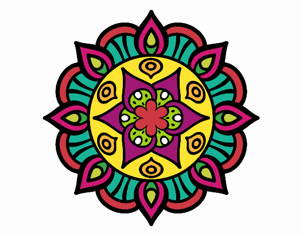 Dibujo Mandala vida vegetal pintado por monitourn