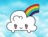 Dibujo Nube con arco iris kawaii pintado por starlimon