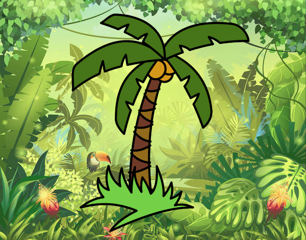 Dibujo Palmera tropical pintado por dominium