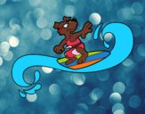 Dibujo Perro surfeando pintado por AA2811